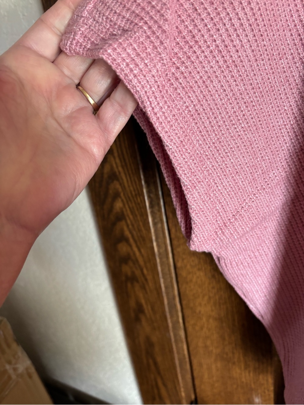 Zenana Sweater Boxy Top & Long Pants Set Ribbed Knit Wide-Leg Rose. Small - Picture 3 of 12